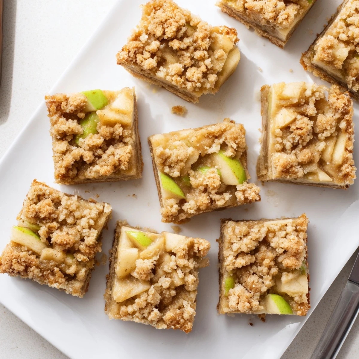 Golden-brown Apple Streusel Breakfast Bars provide a sweet, spiced breakfast with buttery streusel topping.