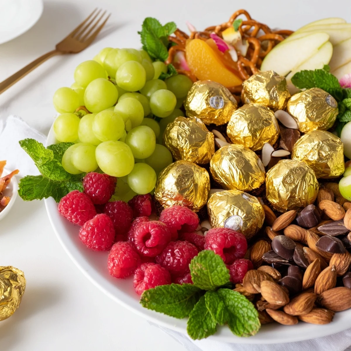 This New Year's Gold Foil Wrapped Chocolate Board is a decadent dessert, perfect for celebrating.
