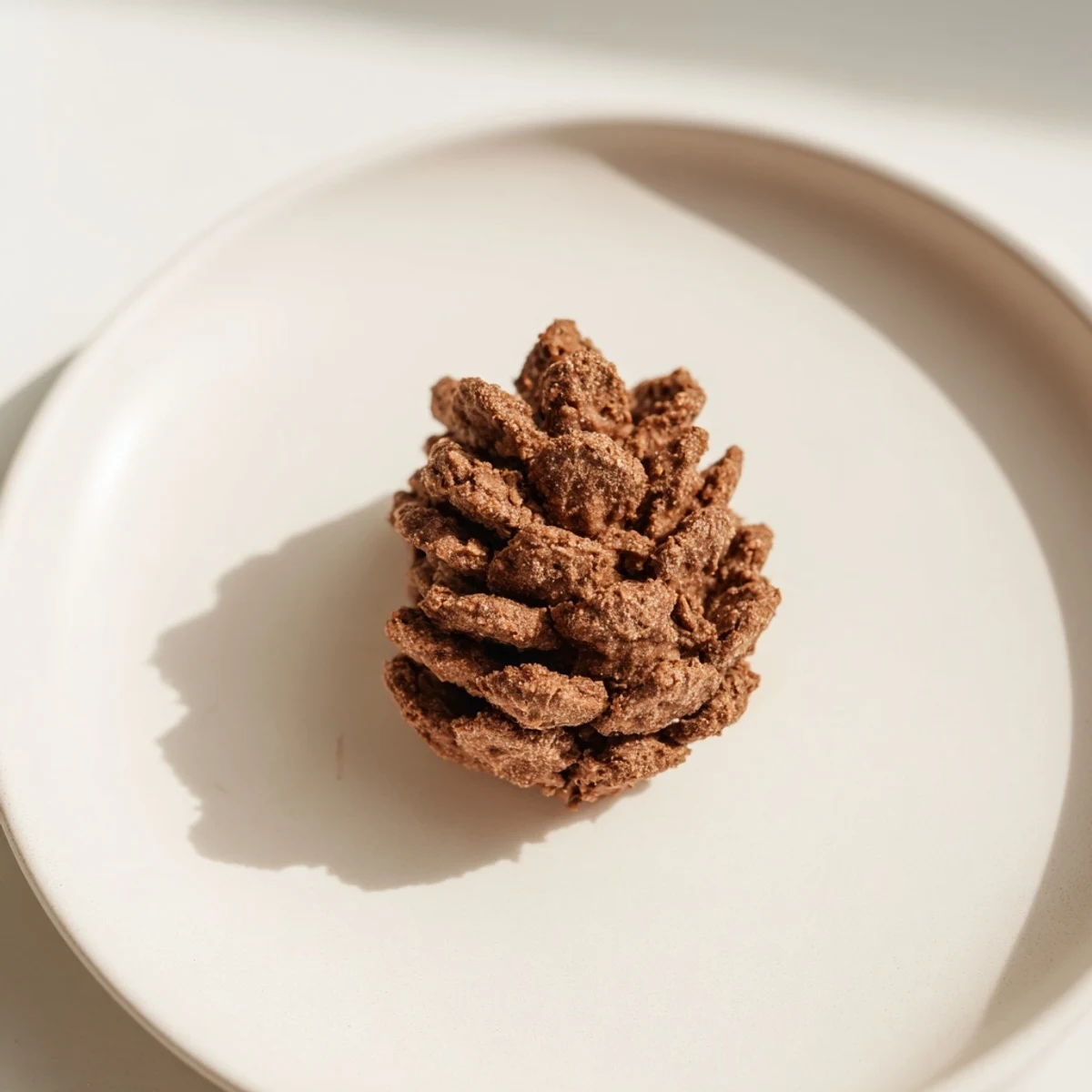 Creamy peanut butter Pinecone-Shaped Nut Butter Snacks, coated with crunchy cereal, await your enjoyment.