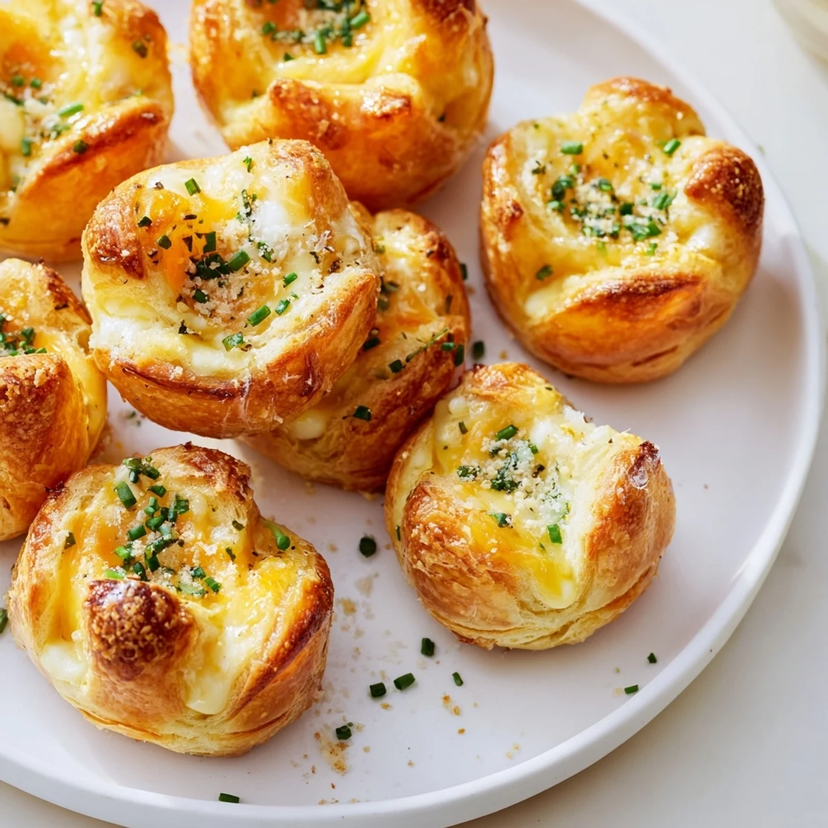 Freshly baked Savory Rolls: Crescent Roll Baked Cheese Bites, sprinkled with Parmesan, a fantastic snack.