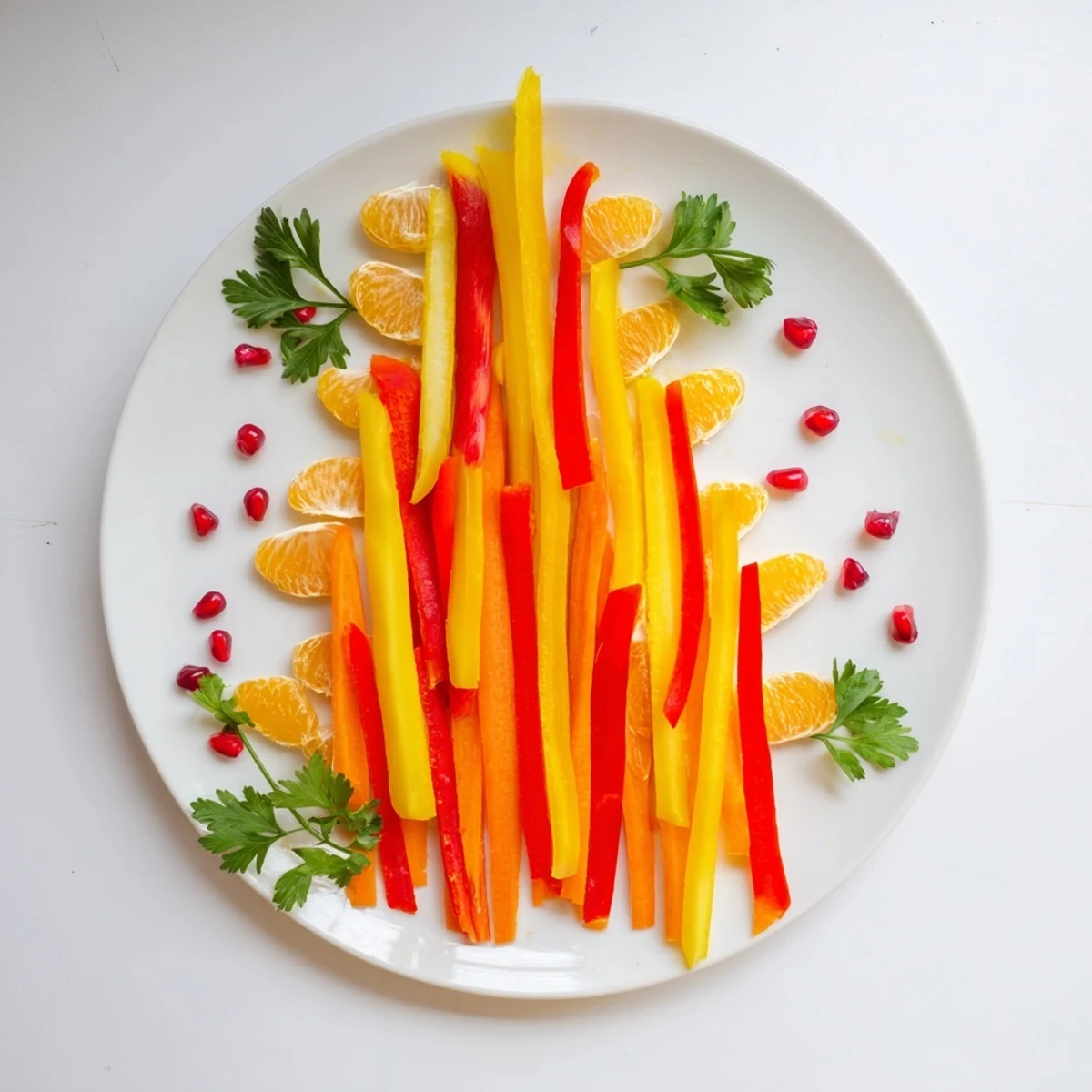 Bonfire Warmth Centerpiece: Bright carrot and pepper arrangement imitating a bonfire's flaming glow, perfect appetizer.