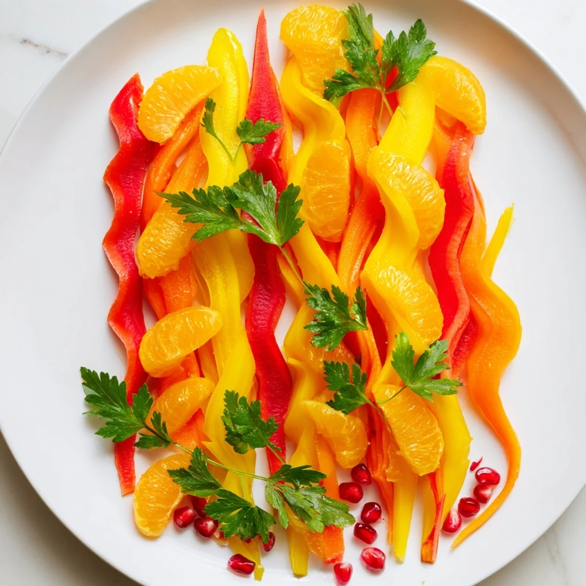 Edible Bonfire Warmth Centerpiece with orange, yellow, and red produce, ready to serve as a stunning appetizer.