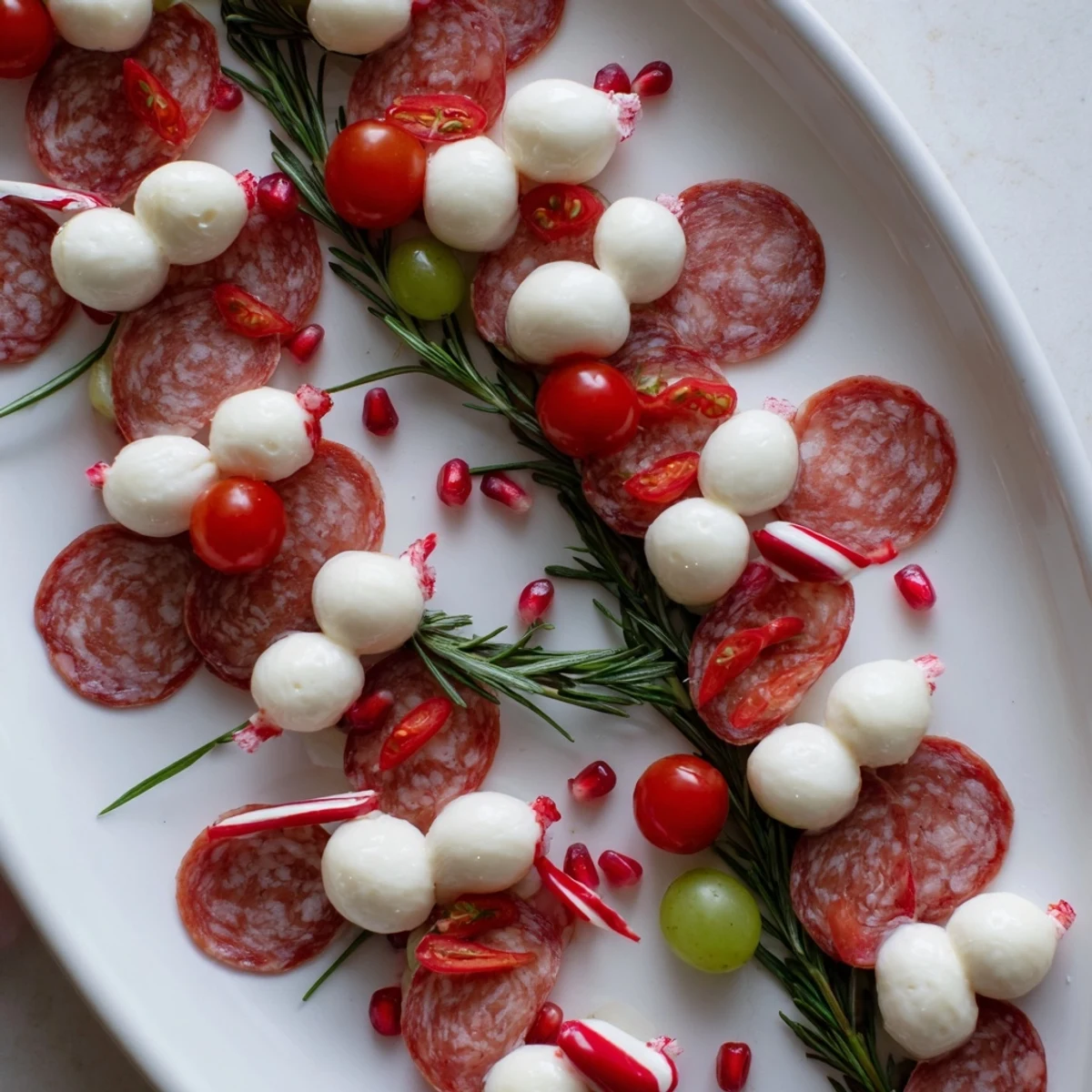 Vivid Candy Cane Zigzag arrangement: red and white ingredients create a beautiful, delicious holiday appetizer.