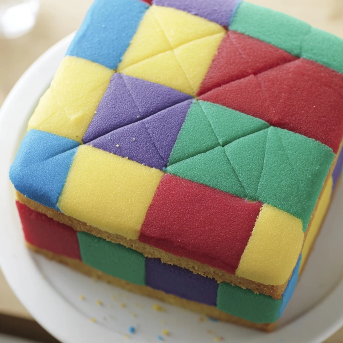 This looks delicious! Here are 3 SEO-optimized ALT image texts for "The Cozy Quilt Patchwork Cake":