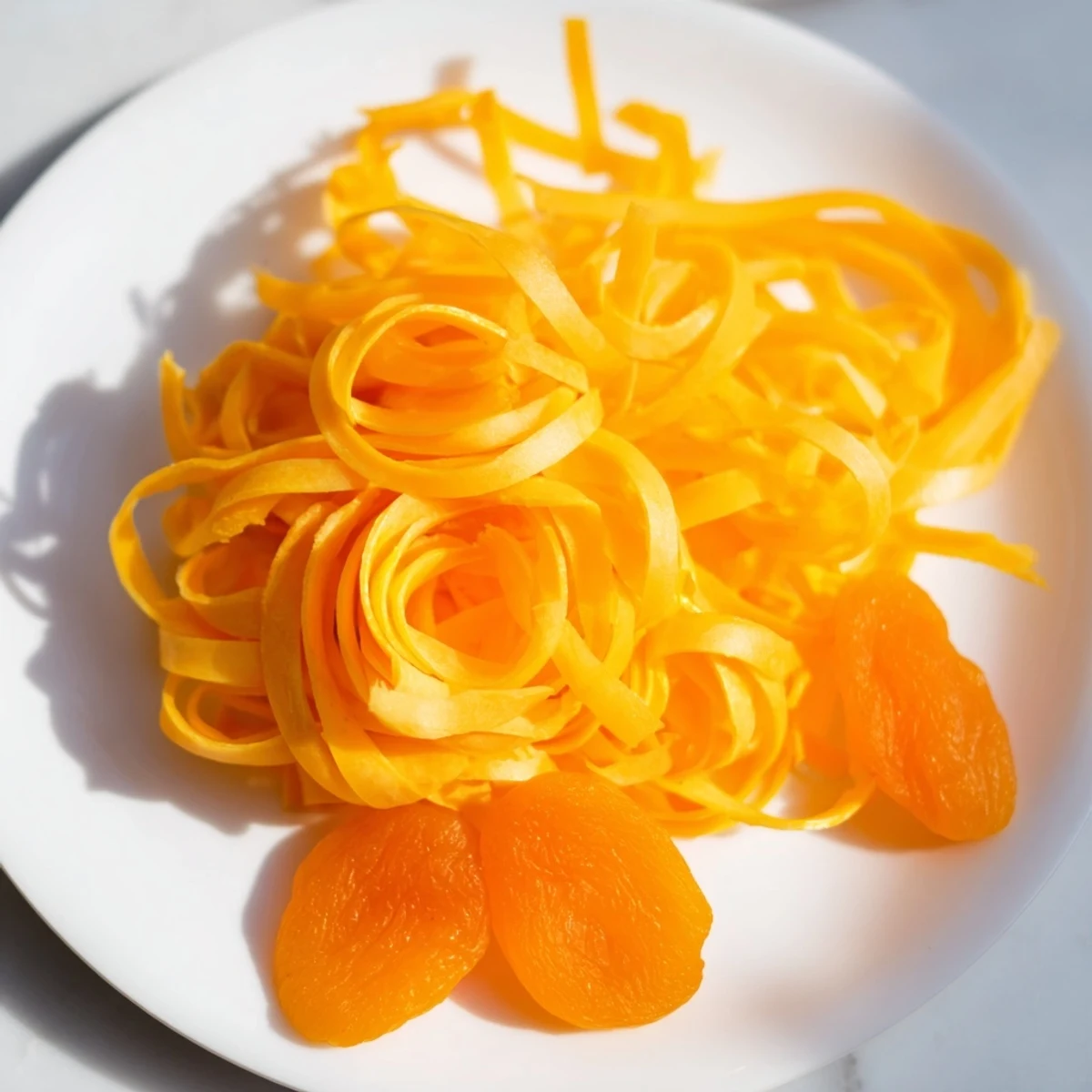 Appetizing The Copper Coil: a spiral of sharp cheddar cheese and sweet apricot slices.