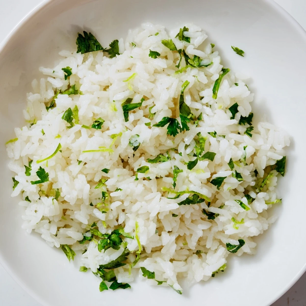 Fluffy cilantro lime rice, bright and vibrant, a perfect Mexican-inspired side dish.