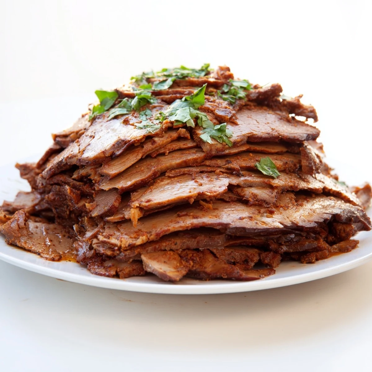 Juicy Turkish Döner meat, thinly sliced and ready to serve with warm pita and fresh toppings.