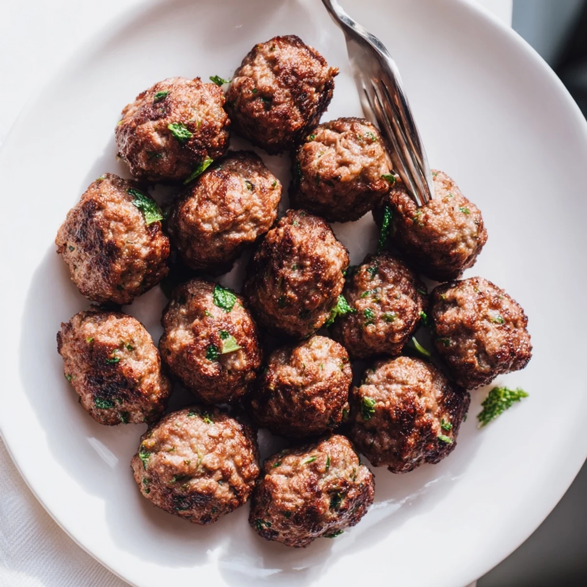 Juicy Turkish Köfte meatballs, expertly grilled, offer a delightful aroma and tender, flavorful bite.