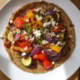 Herzhafte Buchweizen Pfannkuchen Gemüse