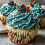 Fisch Fondant Vanille Cupcakes