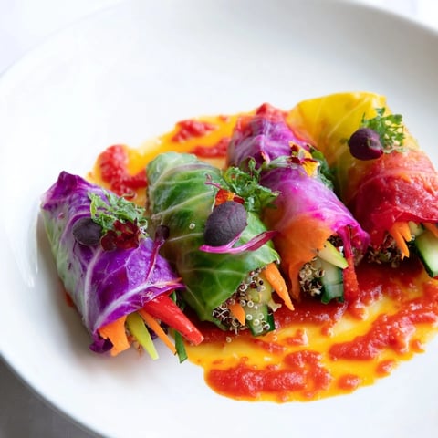 Colorful Rainbow Sauerkraut Rolls, showcasing vibrant vegetables and tangy sauerkraut wrapped perfectly.