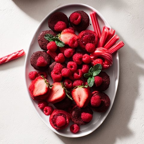 Festive Candy Cane Striped Platter dessert: a vibrant arrangement of red and white treats, ready to serve.