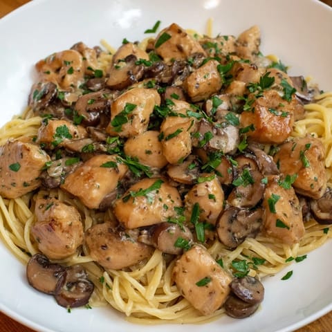 Cremiges Hähnchen mit Pasta