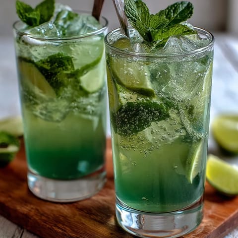 Tropischer Guava Juice mit Sprudelwasser als erfrischender Spritzer mit Minzblättern garniert