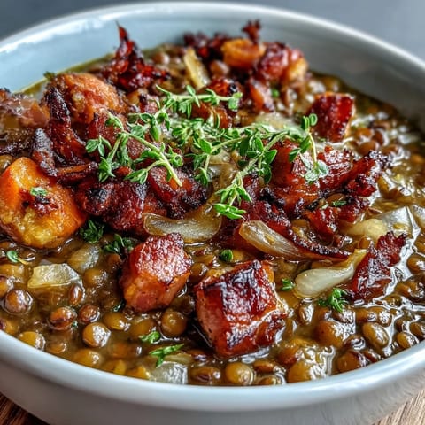 Herzhafter Schinken Linsen Eintopf