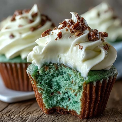 St. Patrick's Day grüne Samt-Cupcakes mit Frischkäse-Frosting