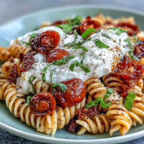 Caprese Pasta mit Burrata #400