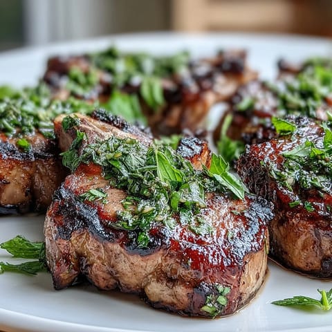 Lammkoteletts mit Minz Gremolata