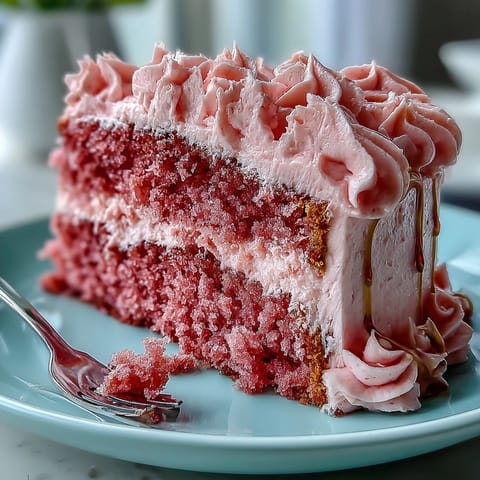 Rosé Velvet Kuchen mit goldenem Tropf, perfekt für eine elegante Hochzeitsdusche.