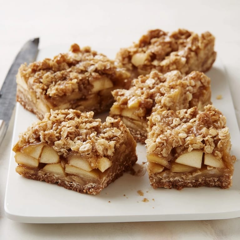 Warm, hearty Apple Streusel Breakfast Bars with a crumbly streusel topping, perfect for an easy breakfast.