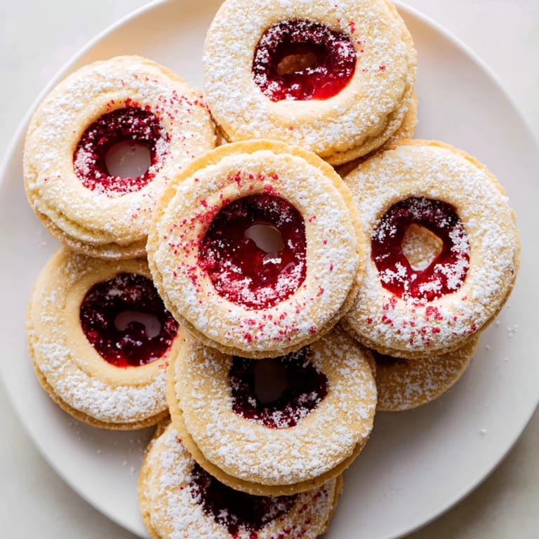 A beautiful close-up of a raspberry wreath cookie platter, ready for your next gathering.