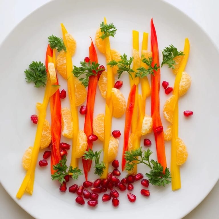 Vibrant Bonfire Warmth Centerpiece, featuring mandarin "embers", inviting easy appetizer for parties.