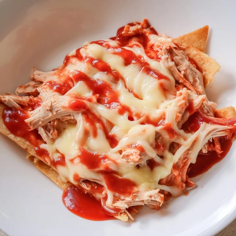 Close-up of a bubbling Chicken Enchilada Skillet, showing cheesy layers and tender chicken.