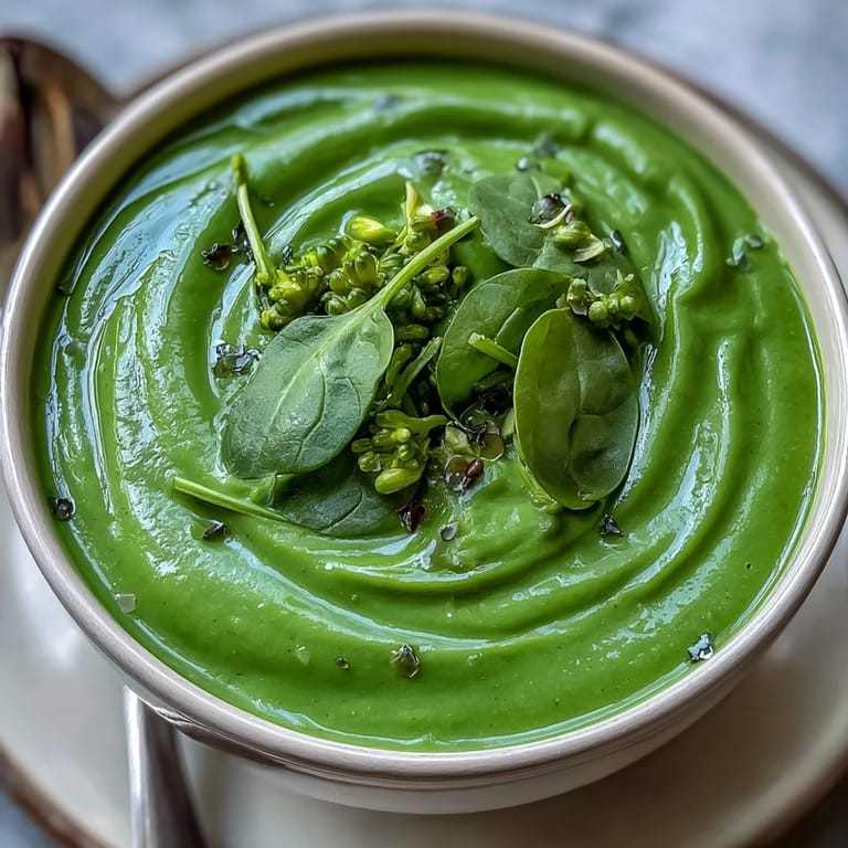Creamy, nutrient-rich Big Green Immunity-Boosting Vegetable Soup served hot in a rustic mug, ready for dipping crusty bread.