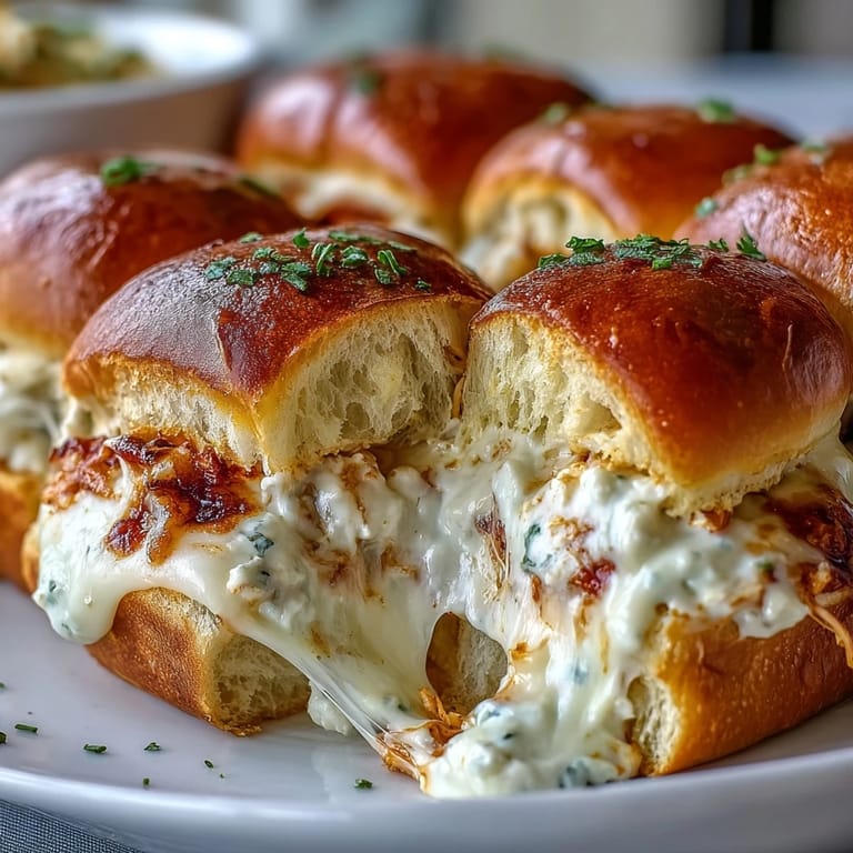 Saftige Pizza Dip Sliders auf einem Tablett, perfekt fürs Buffet oder Game Day.