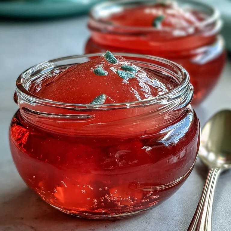 Hausgemachte Gujavagelee mit goldener Farbe und gelartiger Textur, bereit für das Füllen von Marmeladenkuchen oder Thumbprint-Cookies.
