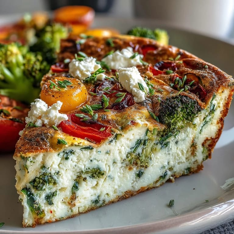 2. Eiweiß-Frittata mit Spinat, Brokkoli, Paprika und Zucchini, goldbraun gebacken und mit Feta bestreut für extra Geschmack.