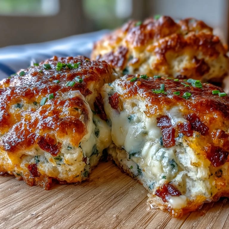 Goldbraune, proteinreiche Frühstückskekse mit Schinken, Cheddar und Spinat - perfekt für ein schnelles, nahrhaftes Frühstück.