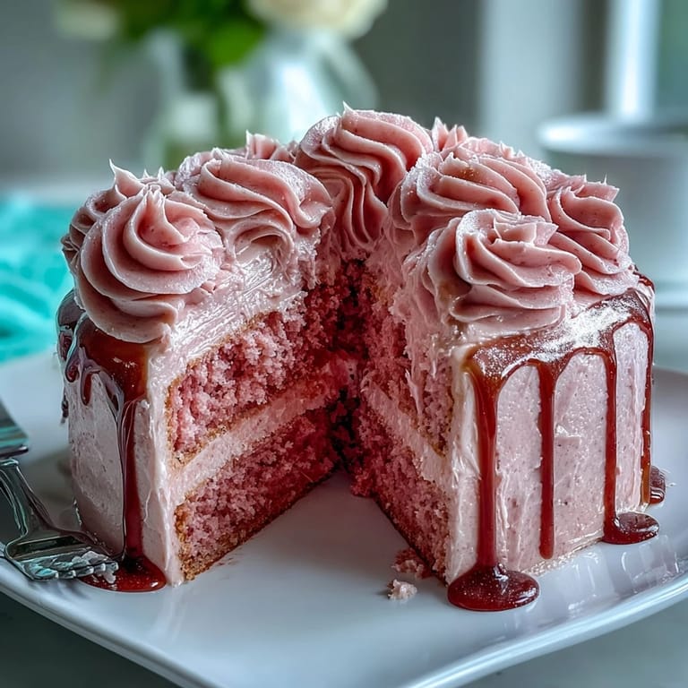 Elegante roséfarbene Samtkuchen mit goldenem Schimmer, ideal für festliche Anlässe.